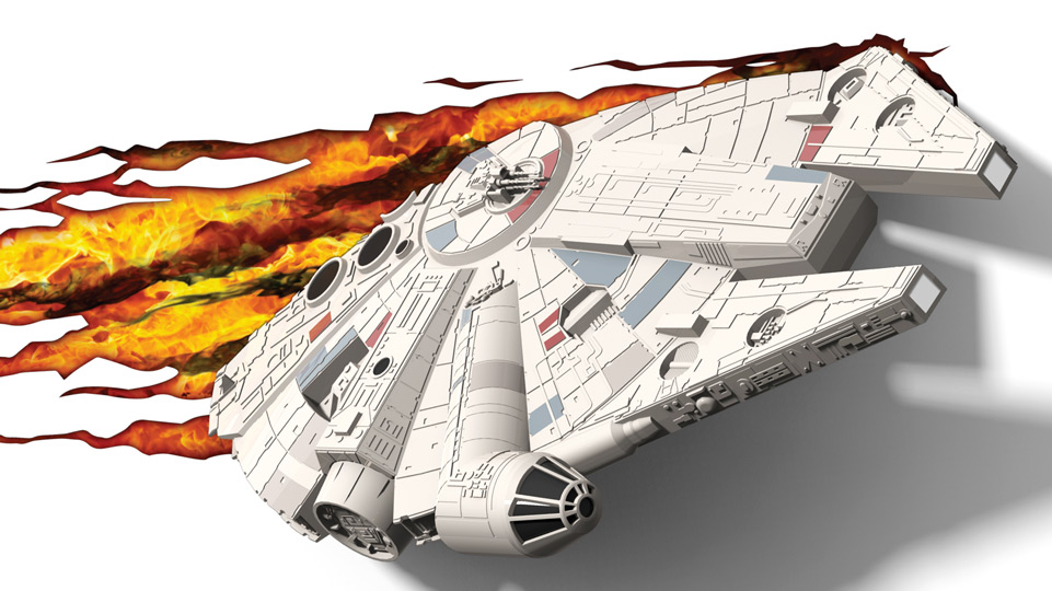 lampada a parete star wars millenium falcon