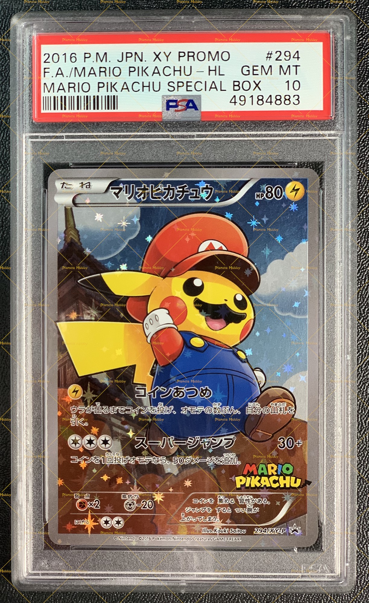 Mario Pikachu Full Art Promo 294/XYP Jpn PSA 10