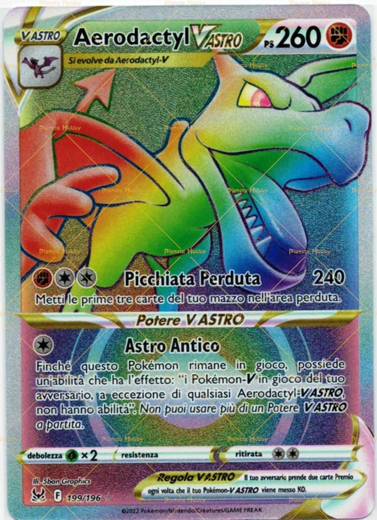 Aerodactyl V & Aerodactyl VSTAR Set di spada e scudo di origine perduta  92-93/196 carte da collezione Pokemon