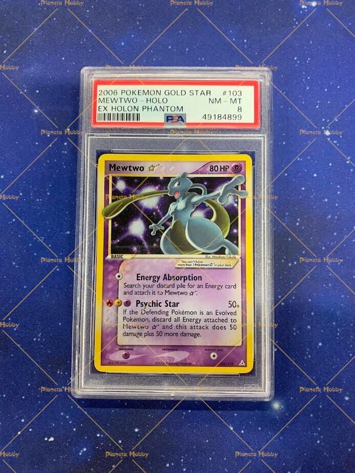 Mewtwo Gold Star 103/110 ENG - EX Holon Phantom - PSA 8