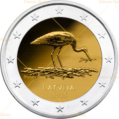 2 Euro Lettonia 2015 - Cicogna Nera